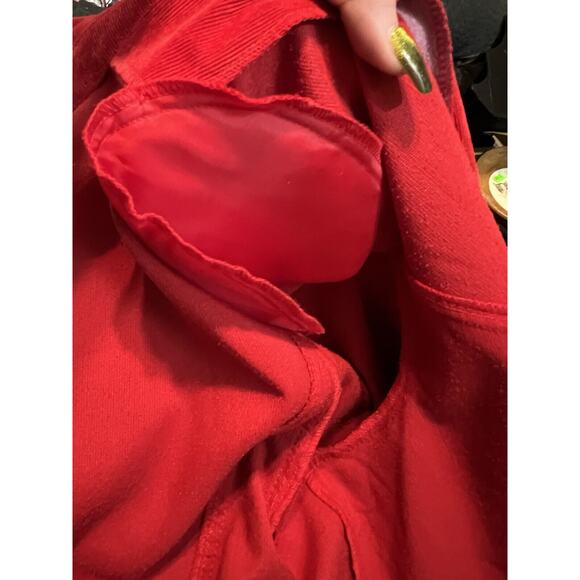 Red Corduroy Blazer Womens Sz 22 Plus Size Jacket Career Wear Trending Holiday - Picture 13 of 14